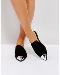 black flat mules womens