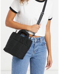 Pull&Bear Synthetic Padded Shopper Bag With Detachable Strap in Black |  Lyst Australia