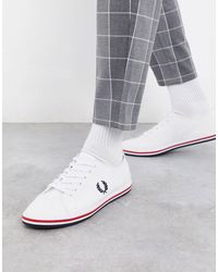 Fred Perry Kingston Twill Plimsolls in White for Men | Lyst
