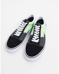 Old Skool - Sneakers nere e verdi con fiamme da Uomo di Vans in Nero | Lyst