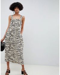 animal print dungaree dress