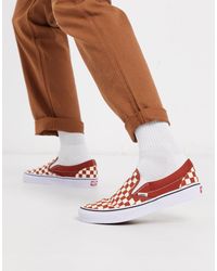 Classic - Sneakers a scacchi rossi/bianchiVans in Tela da Uomo colore Rosso  | Lyst