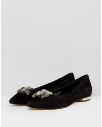 dune black ballet pumps