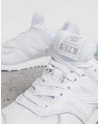 Leather 574 Triple White Trainers 