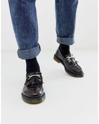 Dr martens - adrian - mocassini bordeaux con nappe-rosso - Stileo.it