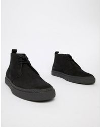 Botas de media caa en ante negro Hawley de Fred Perry de Ante de color  Negro para hombre | Lyst