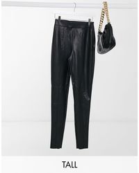 TOPSHOP Denim Tall Faux Leather 