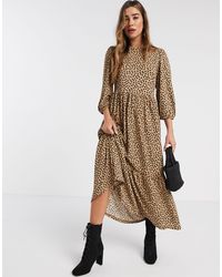 Stradivarius puff sleeve midi dress Outlet