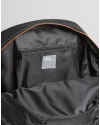 black backpack rose gold zip