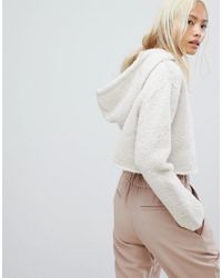 fluffy crop hoodie