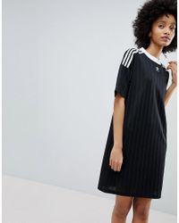adidas originals adicolor three stripe mini dress in black