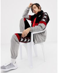Chaqueta de chándal panelada de terciopelo con tira del logo en gris y negro  Kappa de Terciopelo de color Negro para hombre | Lyst