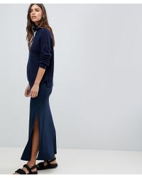 navy blue jersey maxi skirt