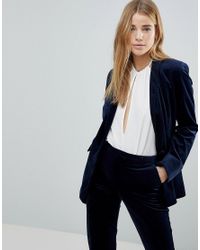 miss selfridge blue velvet dress