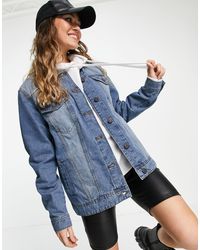 noisy may white denim jacket