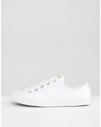 white leather converse with rose gold eyelets