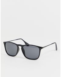 Jack & Jones Denim – Eckige Sonnenbrille mit verspiegelten Gläsern in  Schwarz für Herren - Lyst
