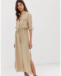 utility shirt dress midi