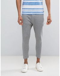 mens cropped smart joggers