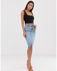 river island denim midi skirt