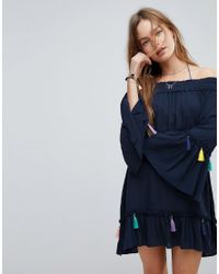 navy and white beach cover up