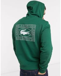 Lacoste Stamp Logo Hoodie in Green for Men - Lyst