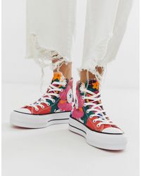 Converse all star sneakers alte donna ctas platform layer ltd hi 569126c  galeotti calzature plateau grigio - Stileo.it