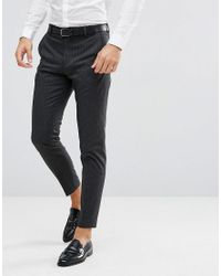 Pantaloni da abito stretti in fondo gessati da Uomo di SELECTED in Grigio |  Lyst