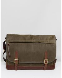 fossil waxed canvas messenger bag