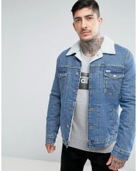 light blue sherpa jacket