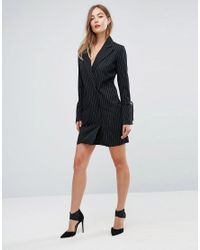 pinstripe tuxedo dress