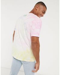 T-shirt tie-dye con spongebob da Uomo di Bershka in Rosa | Lyst