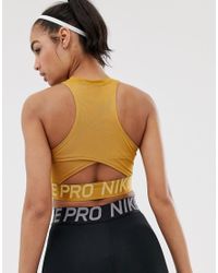 Nike Crossover Crop Top In Gold in 
