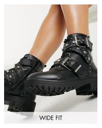 Botas negras con hebillas y detalles New Look de color Negro | Lyst
