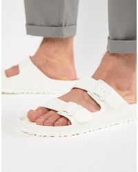 Sandalias blancas Birkenstock de Cuero de color Blanco para hombre | Lyst