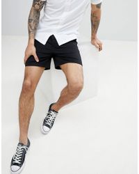black skinny chino shorts