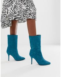 teal ankle boots