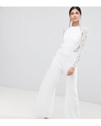 john zack petite lace sleeve jumpsuit