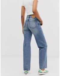 Monki Organic Cotton Wide Leg Yoko Jeans in Blue - Lyst
