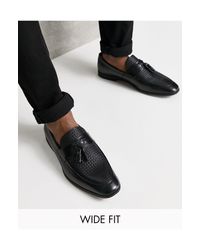 Mocassini a pianta larga con motivo a rilievo neri da Uomo di River Island  in Nero | Lyst