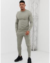 Chándal con sudadera ajustada y joggers ajustado con bolsillos MA1 en verde  claro ASOS de hombre de color Verde | Lyst