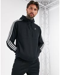 Sudadera negra con capucha, media cremallera, diseño adidas Originals de  Polar de hombre | Lyst