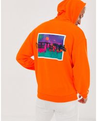 felpa arancione fluo uomo