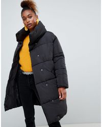 black longline puffer jacket