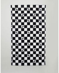 Serviette De Plage Damier Vans Pour Homme En Coloris Noir Lyst
