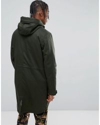 adidas Originals Cotton Utility Parka With Detachable Jacket In Green Br7005  for Men - Lyst