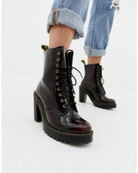 doc martens heels red