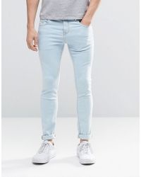 light blue super skinny jeans mens