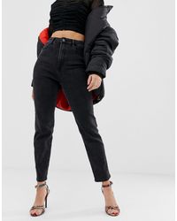 Vaqueros Mom Stradivarius de Denim de color Negro | Lyst