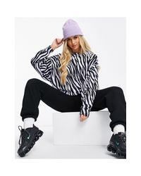 Icon clash - sweat court à imprimé zèbre Coton Nike en coloris Blanc - Lyst